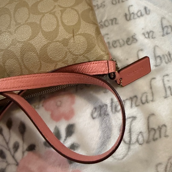 Coach PVC Leather North South Crossbody Stripe Light Khaki/Pink preowned - Picture 16 of 16